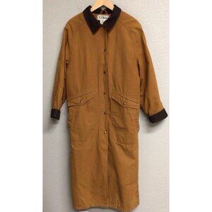 L.L. Bean Barn Chore Long Coat Women’s Canvas Aztec Fleece Lined Medium Petite